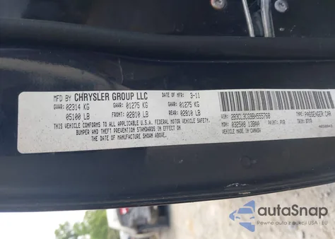 2011 Dodge Charger из США, поврежденный, VIN 2B3CL3CG9BH555768